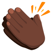 Emoji 👏🏿 Mani Che Applaudono: Carnagione Scura su Messenger 1.0.