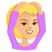 🙆🏼 Emoji Pessoa Fazendo Gesto De «OK»: Pele Morena Clara na Messenger 1.0.