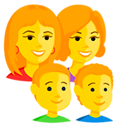 👩‍👩‍👦‍👦 Emoji Familia: Mujer, Mujer, Niño, Niño en Messenger 1.0.