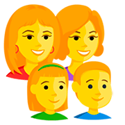 Familie: Frau, Frau, Mädchen und Junge Messenger 1.0.