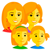 👩‍👩‍👧‍👧 Emoji Familia: Mujer, Mujer, Niña, Niña en Messenger 1.0.