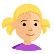 Emoji 👧🏼 Bambina: Carnagione Abbastanza Chiara su Messenger 1.0.
