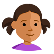 👧🏽 Emoji Mädchen: mittlere Hautfarbe Messenger 1.0.