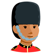 Emoji 💂🏽 Guardia: Carnagione Olivastra su Messenger 1.0.