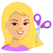 💇🏼 Emoji Person beim Haareschneiden: mittelhelle Hautfarbe Messenger 1.0.