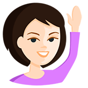 🙋🏻 Emoji Person mit erhobenem Arm: helle Hautfarbe Messenger 1.0.
