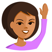 🙋🏽 Emoji Pessoa Levantando A Mão: Pele Morena na Messenger 1.0.