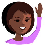 🙋🏿 Emoji Pessoa Levantando A Mão: Pele Escura na Messenger 1.0.