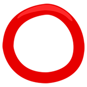 Émoji ⭕ Cercle Rouge sur Messenger 1.0.