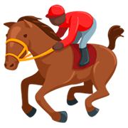 🏇🏿 Emoji Pferderennen: dunkle Hautfarbe Messenger 1.0.