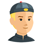 Emoji 👲🏼 Uomo Con Zucchetto Cinese: Carnagione Abbastanza Chiara su Messenger 1.0.