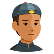 Emoji 👲🏽 Uomo Con Zucchetto Cinese: Carnagione Olivastra su Messenger 1.0.
