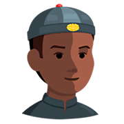 👲🏿 Emoji Mann mit chinesischem Hut: dunkle Hautfarbe Messenger 1.0.