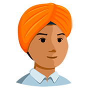Emoji 👳🏽 Persona Con Turbante: Carnagione Olivastra su Messenger 1.0.