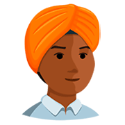 👳🏾 Emoji Persona Con Turbante: Tono De Piel Oscuro Medio en Messenger 1.0.