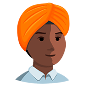 Emoji 👳🏿 Persona Con Turbante: Carnagione Scura su Messenger 1.0.