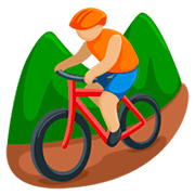 🚵🏼 Emoji Pessoa Fazendo Mountain Bike: Pele Morena Clara na Messenger 1.0.