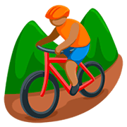 Emoji 🚵🏽 Ciclista Di Mountain Bike: Carnagione Olivastra su Messenger 1.0.