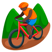 Emoji 🚵🏿 Ciclista Di Mountain Bike: Carnagione Scura su Messenger 1.0.