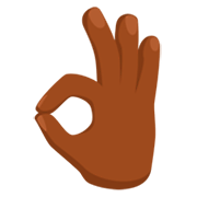 👌🏾 Emoji Señal De Aprobación Con La Mano: Tono De Piel Oscuro Medio en Messenger 1.0.