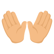 👐🏼 Emoji Manos Abiertas: Tono De Piel Claro Medio en Messenger 1.0.