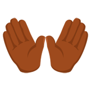 👐🏾 Emoji Manos Abiertas: Tono De Piel Oscuro Medio en Messenger 1.0.
