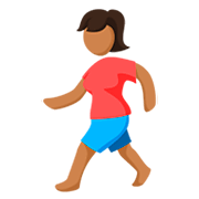 🚶🏽 Emoji Pessoa Andando: Pele Morena na Messenger 1.0.
