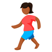 🚶🏾 Emoji Pessoa Andando: Pele Morena Escura na Messenger 1.0.