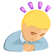 Emoji 🙇🏼 Persona Che Fa Un Inchino Profondo: Carnagione Abbastanza Chiara su Messenger 1.0.
