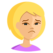 🙍🏼 Emoji Persona Frunciendo El Ceño: Tono De Piel Claro Medio en Messenger 1.0.