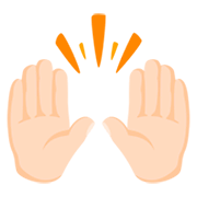 🙌🏻 Emoji Manos Levantadas Celebrando: Tono De Piel Claro en Messenger 1.0.