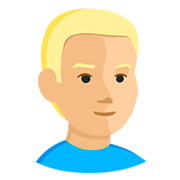 Emoji 👱🏼 Persona Bionda: Carnagione Abbastanza Chiara su Messenger 1.0.