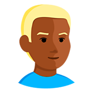Emoji 👱🏾 Persona Bionda: Carnagione Abbastanza Scura su Messenger 1.0.