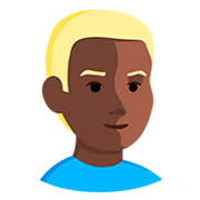 👱🏿 Emoji Pessoa: Pele Escura E Cabelo Louro na Messenger 1.0.