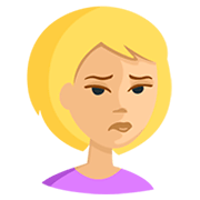 Emoji 🙎🏼 Persona Imbronciata: Carnagione Abbastanza Chiara su Messenger 1.0.