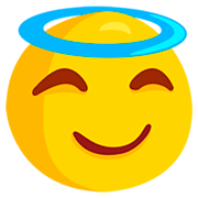 Emoji 😇 Faccina Con Sorriso E Aureola su Messenger 1.0.
