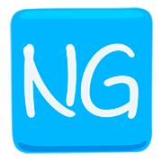 🆖 Emoji Großbuchstaben NG in blauem Quadrat Messenger 1.0.