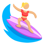 🏄🏼 Emoji Persona Haciendo Surf: Tono De Piel Claro Medio en Messenger 1.0.