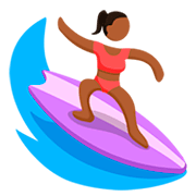🏄🏾 Emoji Surfista: Pele Morena Escura na Messenger 1.0.