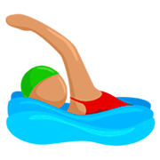 🏊🏽 Emoji Pessoa Nadando: Pele Morena na Messenger 1.0.