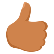 Emoji 👍🏽 Pollice In Su: Carnagione Olivastra su Messenger 1.0.