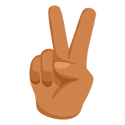 Emoji ✌🏽 Vittoria: Carnagione Olivastra su Messenger 1.0.