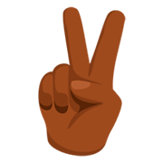 Emoji ✌🏾 Vittoria: Carnagione Abbastanza Scura su Messenger 1.0.