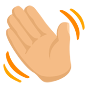 Emoji 👋🏼 Mano Che Saluta: Carnagione Abbastanza Chiara su Messenger 1.0.