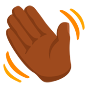 Emoji 👋🏾 Mano Che Saluta: Carnagione Abbastanza Scura su Messenger 1.0.