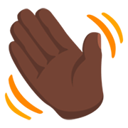 👋🏿 Emoji Mano Saludando: Tono De Piel Oscuro en Messenger 1.0.