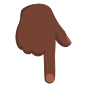 👇🏿 Emoji nach unten weisender Zeigefinger: dunkle Hautfarbe Messenger 1.0.