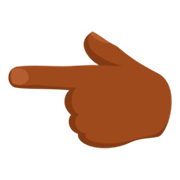 👈🏾 Emoji Dorso De Mano Con índice A La Izquierda: Tono De Piel Oscuro Medio en Messenger 1.0.