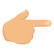 Emoji 👉🏼 Indice Verso Destra: Carnagione Abbastanza Chiara su Messenger 1.0.