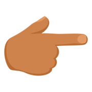 👉🏽 Emoji Dorso Da Mão Com Dedo Indicador Apontando Para A Direita: Pele Morena na Messenger 1.0.